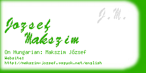 jozsef makszim business card