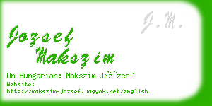 jozsef makszim business card